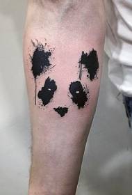 Modello di tatuaggio panda divertente stile acquerello braccio