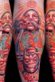 Arm farbige Engel und Teufel Original Tattoo Muster