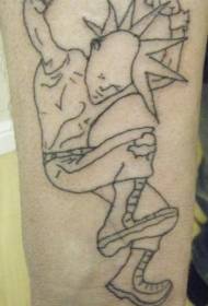 Arm simple pattern di tatuaje di carattere rock punk
