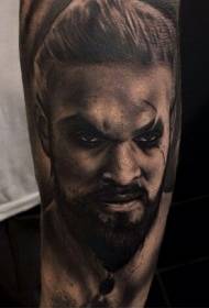 Brazo de poder negro bárbaro rei patrón tatuaxe retrato