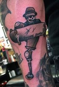 Arm mufananidzo chimiro chakajeka dehenya skate tattoo maitiro