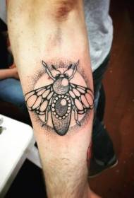 rokas melns punkts ērkšķu stila bite ar dārglietu tetovējuma rakstu