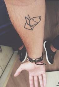 Modello tatuaggio piccolo cane origami piccolo braccio fresco