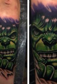 Tatuaggio hulk arrabbiato di piccolo stile comico braccio colore