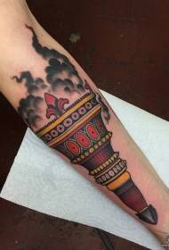 Leungeun obor leutik warna warna tattoo Éropa sareng Amérika