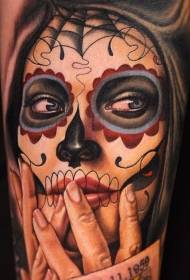 Arm mexický styl barevné ženy portrét tetování