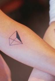 Padrão de tatuagem geométrica minimalista de cor de braço feminino