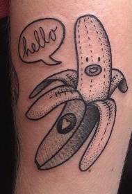 Pátrún tattoo banana cartúin greannmhar