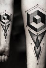 jib estilo geométrico negro varios patrones de tatuaje gráfico