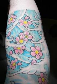 腕の色の美しい花の入れ墨のパターン