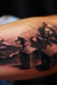Рука коричневий чорт лижник татуювання візерунок