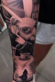 Arm Arm Alice in Wonderland Bunny tattoo tattoo