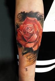 Michezo ya rangi ya kweli rose muundo wa tattoo