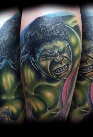 Arm manga stil färgade hulk tatuering mönster