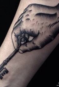 Modello di tatuaggio chiave europea e americana a braccio piccolo