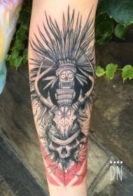 Ọmarịcha agba agba agba skull totem tattoo picture