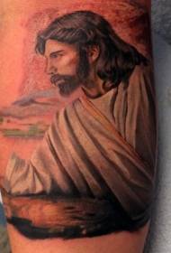 Arm farve jesus portræt tatoveringsmønster