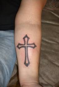 Mažos rankos paprastas kryžiaus tatuiruotės modelis
