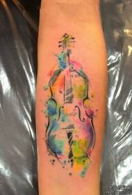 Arm viool splash inkt kleur splash inkt tattoo patroon