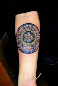 Багато прикрашений пофарбовані круглі візерунок татуювання