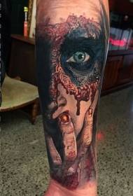 Rameno krvavý hrôza v štýle tetovania tváre