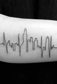 手臂另类风格的小城市纹身图案