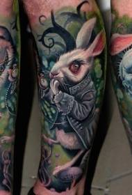 Arm kleur Alice in Wonderland tema tattoo patroon