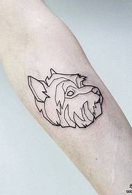 Маленька рука лінії невеликий свіжий собака голову татуювання візерунок