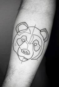 Brako skizo stilo nigra urso avataro simpla tatuaje ŝablono