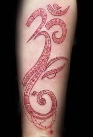 Geheimnissymbol-Tätowierungsmuster der Art der roten Tinte des Armes großes