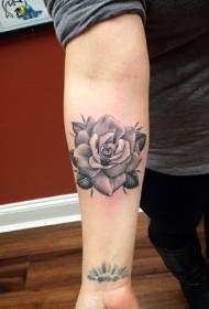Modello tatuaggio rosa grigia a braccio piccolo