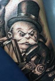 Arm смешно ядосан модел на татуировка на старец