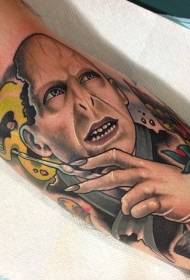 Braccio tatuaggio colorato cattivo stile Harry Potter nuovo stile