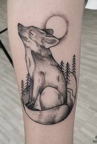Ingalo encinci yaseYurophu kunye ne-American point fox tattoo iphethini