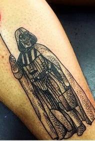 Ročno obarvani majhen Darth Vader in rdeč balon tetovaža