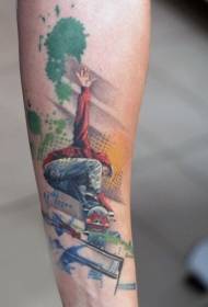 Arm PS სურათის დამუშავების პროგრამული უზრუნველყოფის სტილის ფერი Skateboard tattoo