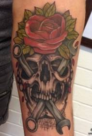 Gibbon rose wrench Schoul Tattoo Muster