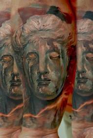 fiocco vecchia scuola colore antica statua tatuaggio modello