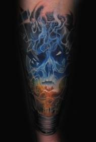 Колір руки таємничої форми татуювання диму татуювання черепа
