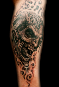 modèle de tatouage visage zombie monstre noir style horreur