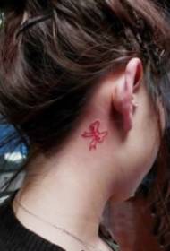 ultra-simple small tattoo picture behind the ear