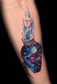 lengan ajaib botol pola tato warna bintang