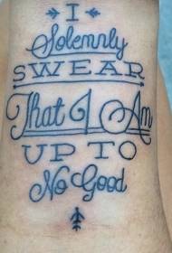 pequeno braço azul estilo minimalista alfabeto Inglês tatuagem padrão