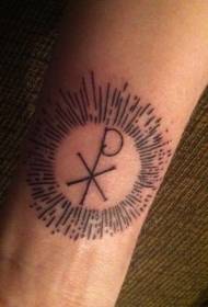csukló fekete keresztény kerek monogram tetoválás minta