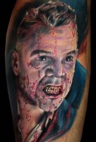 siaubo stiliaus šliaužiančio vampyro tatuiruotė