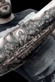 Arm Black Grey Religion Jesus Last Supper Tattoo pattern