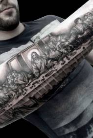 Arm Black Grey Religion Jesu ea ho qetela liemahale tsa tattoo