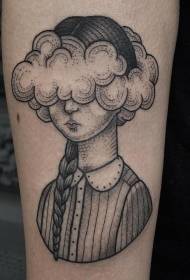 Озброїтися простий і смішний чорний хмара дівчина татуювання візерунок