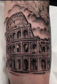Wapen zwart wijzend oude Romeinse arena tattoo patroon