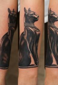 наоружајте диван узорак тетоваже статуе египатске мачке